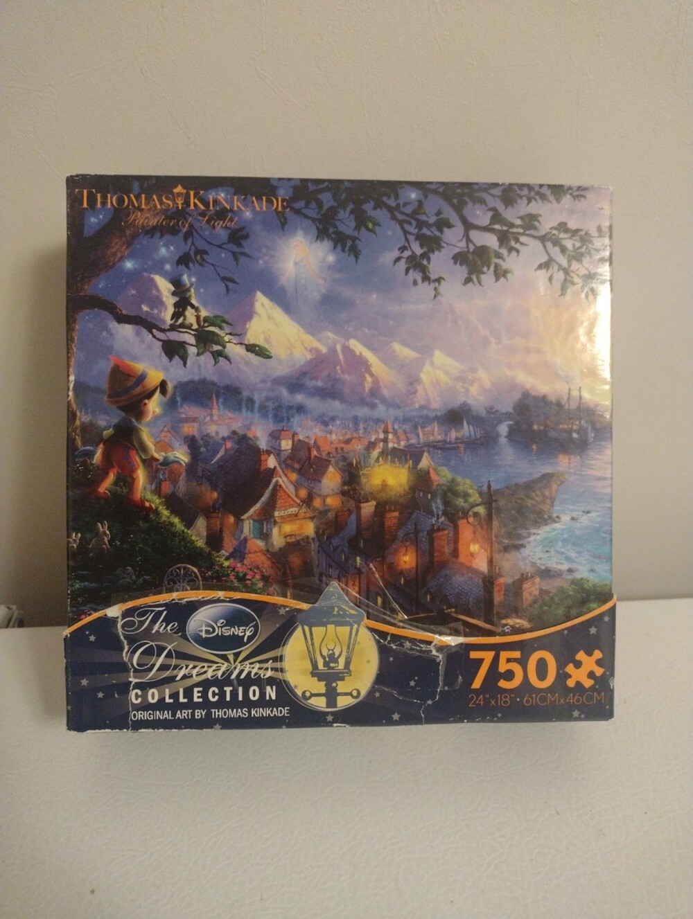 Thomas Kincaid Disney Pinochio Wishes Upon A Star 750 Pc Jigsaw Puzzle